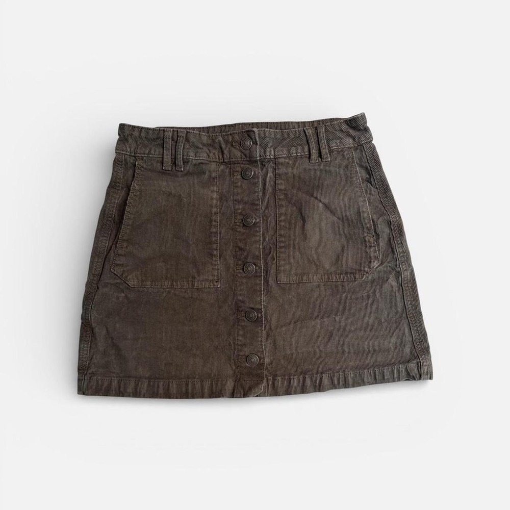 American Eagle Outfitters Gray Corduroy A-Line Mini Skirt size 6
